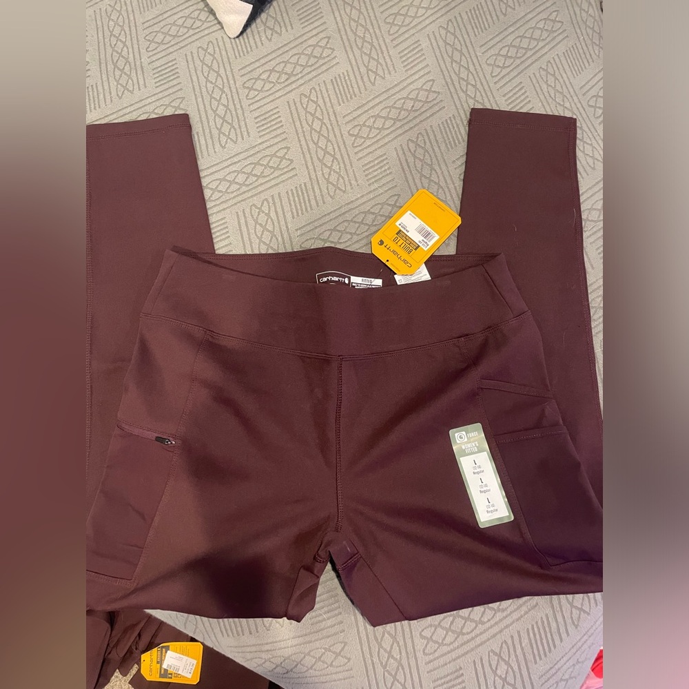Carhartt Women's Burgundy Leggings with Utility Pockets